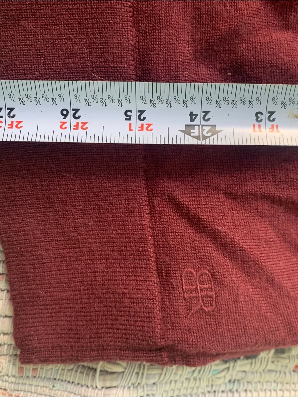BR 100% Merino Wool men’s  Red Crew Neck Sweater- Size‎ Large